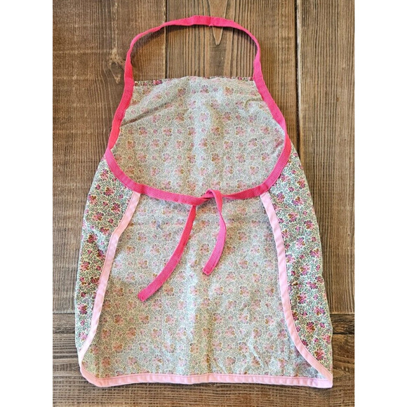 Womens Kitchen Apron One Size Pink Floral Pockets Cooking Baking Retro 50s 60s - Picture 4 of 8